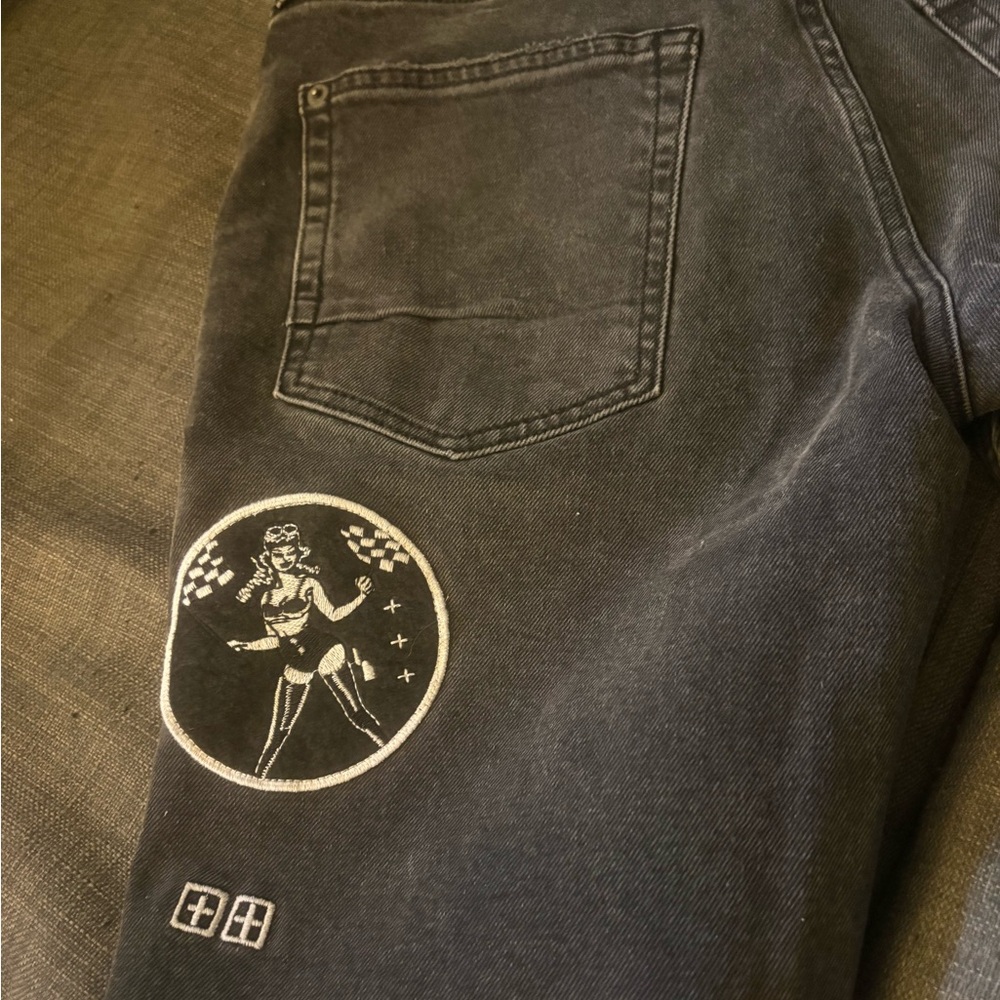 Ksubi Black Jeans with Artistic Patch